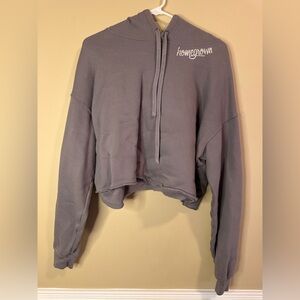 Women's Gray Cropped Hoodie